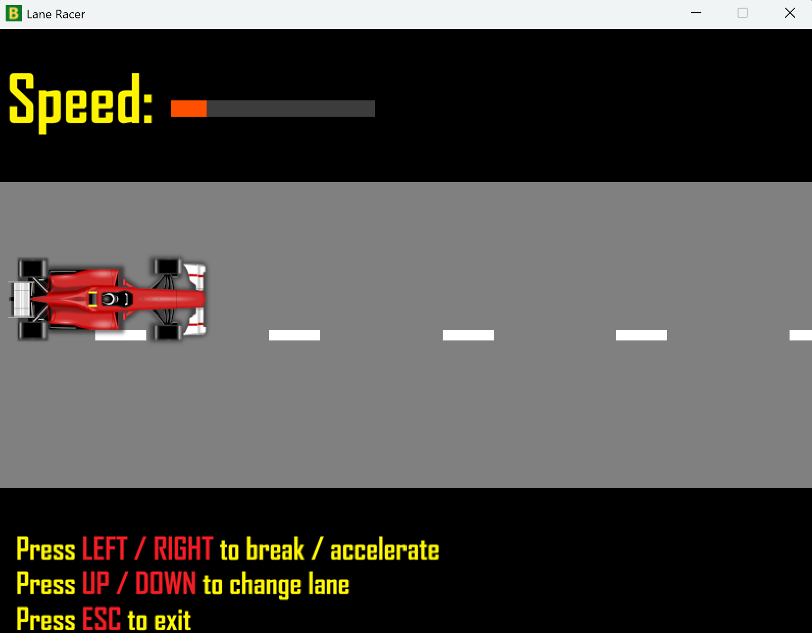 Lane Racer example