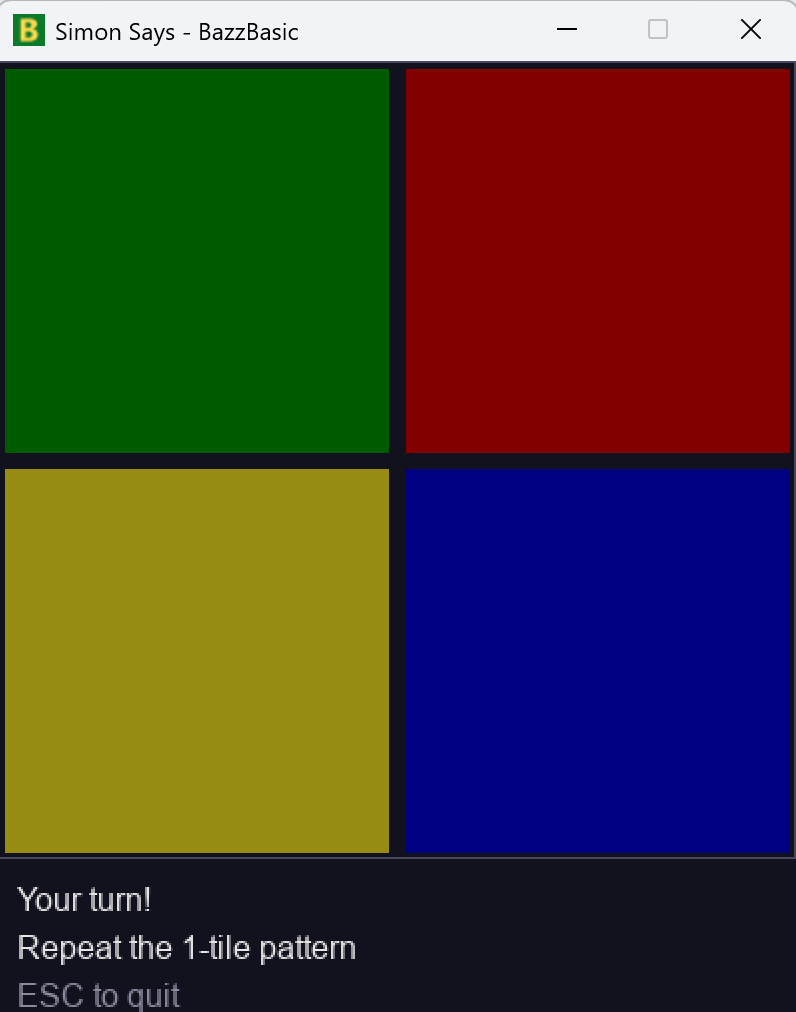 Simon Says memory game